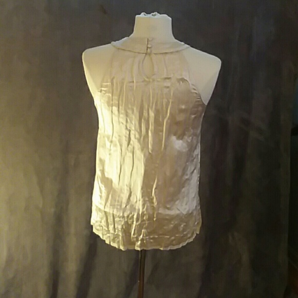 J Crew cream colored, shiny blouse - Picture 2 of 3